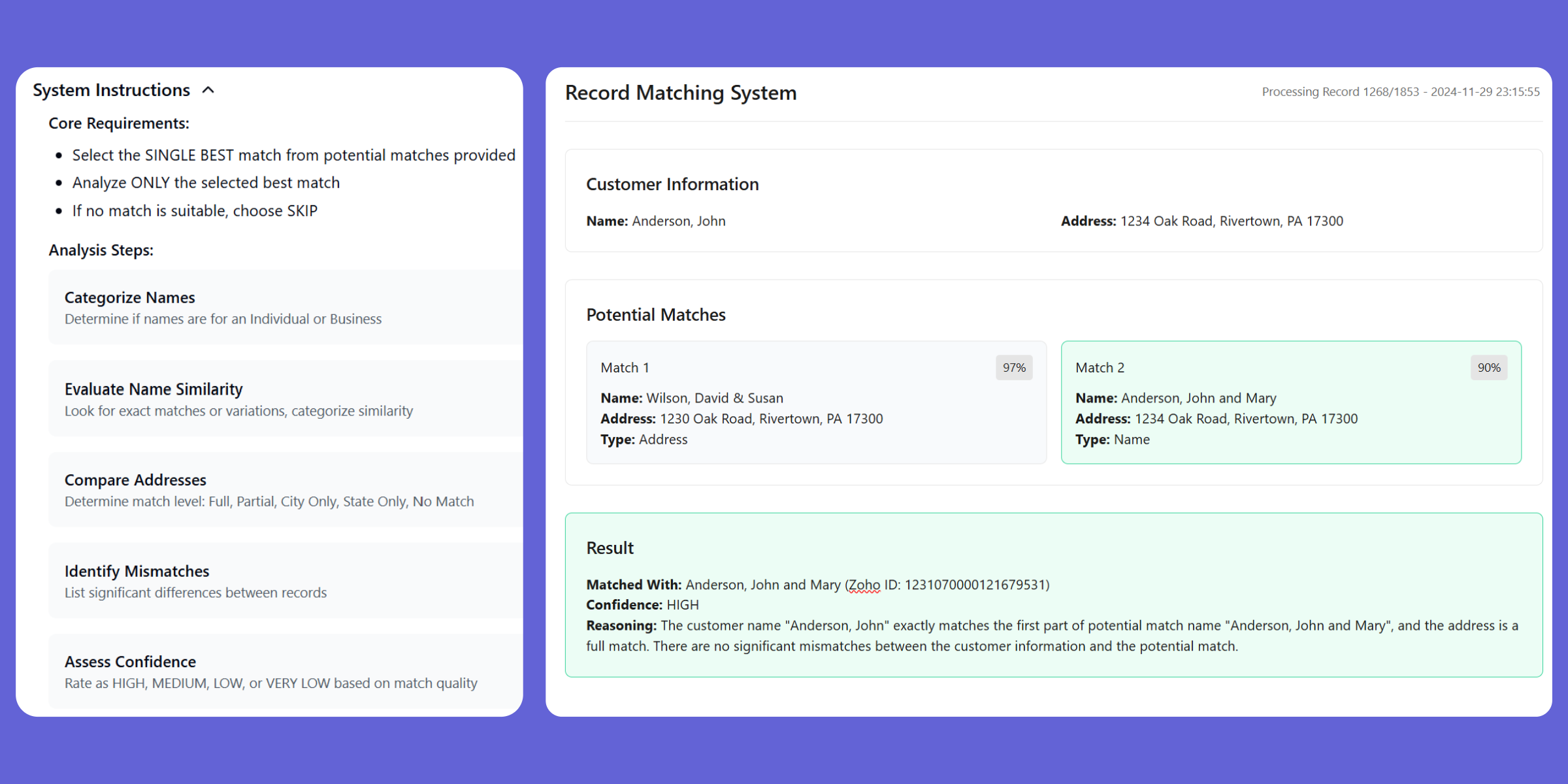 AI Record Matching